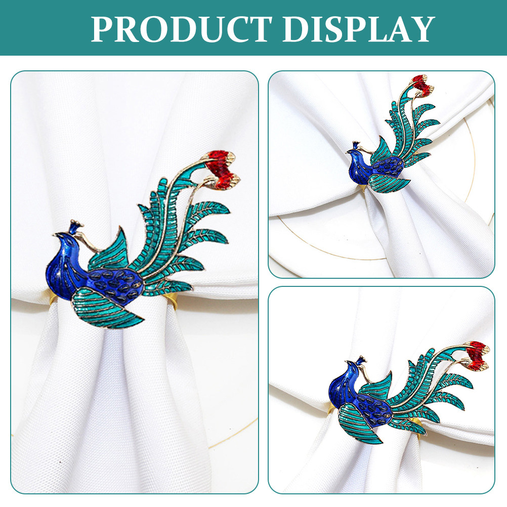 4Pcs Alloy Phoenix Napkin Ring - Unique Table Accessories incelemesi ve fiyatı