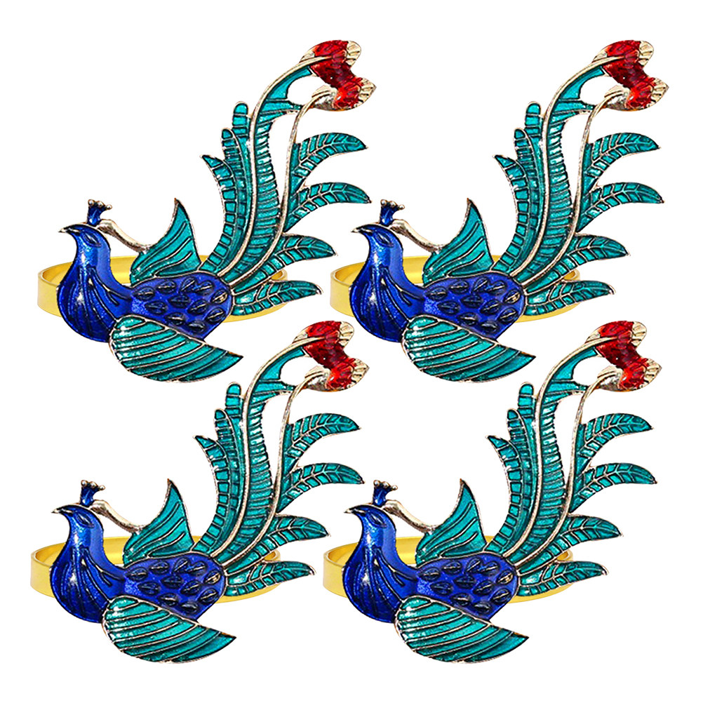 4Pcs Alloy Phoenix Napkin Ring - Unique Table Accessories incelemesi ve fiyatı